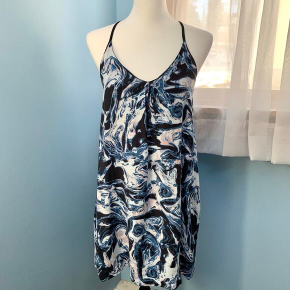 Urban Outfitters Silence + Noise Blue Marbled Dress Size Medium - Picture 7 of 8